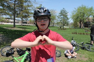 Central HS Special Needs Students on a bicycle trip